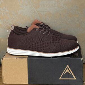 Vance Co Ezra-WD Brown Knit Oxford Sneakers Men’s 13 Wide Comfort Foam